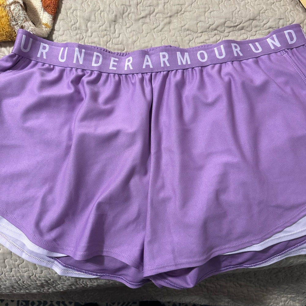 Under Armour Purple Athletic Shorts Lightweight Moisture-Wicking